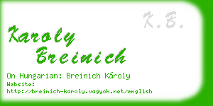 karoly breinich business card